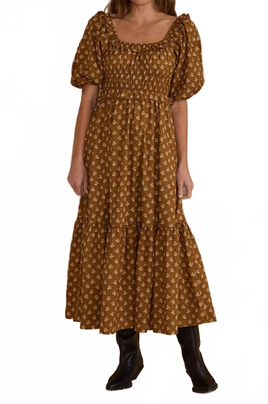 NEW RYLEE + CRU tenley dress in golden floral